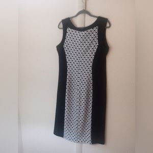 Black and white fitted dress